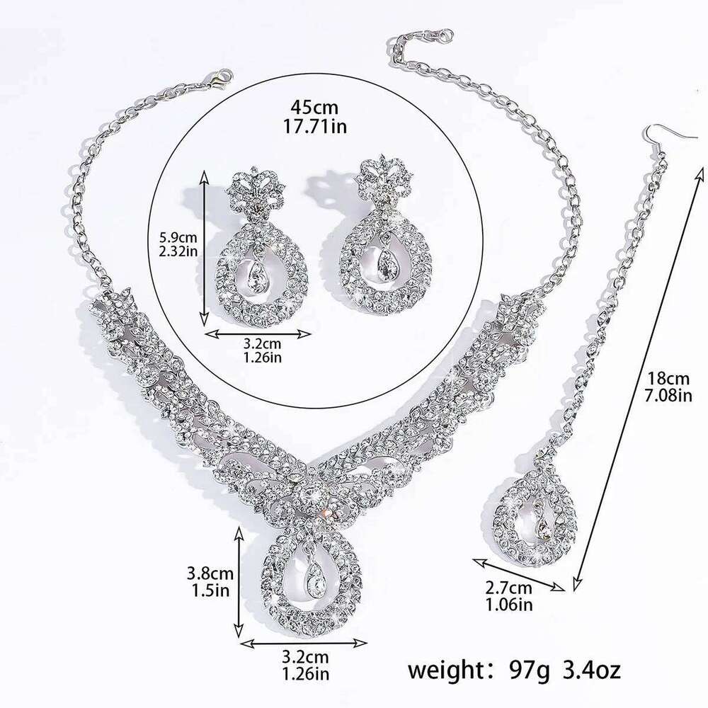 Ladies' retro palace style rhinestone jewelry set, elegant, light luxury style, high-end accessory Z260313