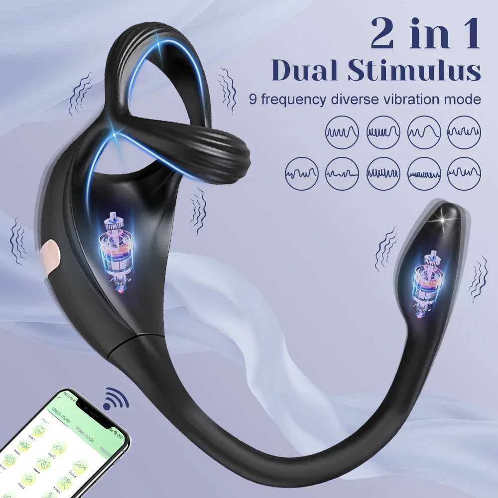 Vibrating Cock Ring Male Prostate Massager Stimulator for Men APP Control Sex Toy for Couples Anal Vibrator Penis Ring Butt PlugXJ260314