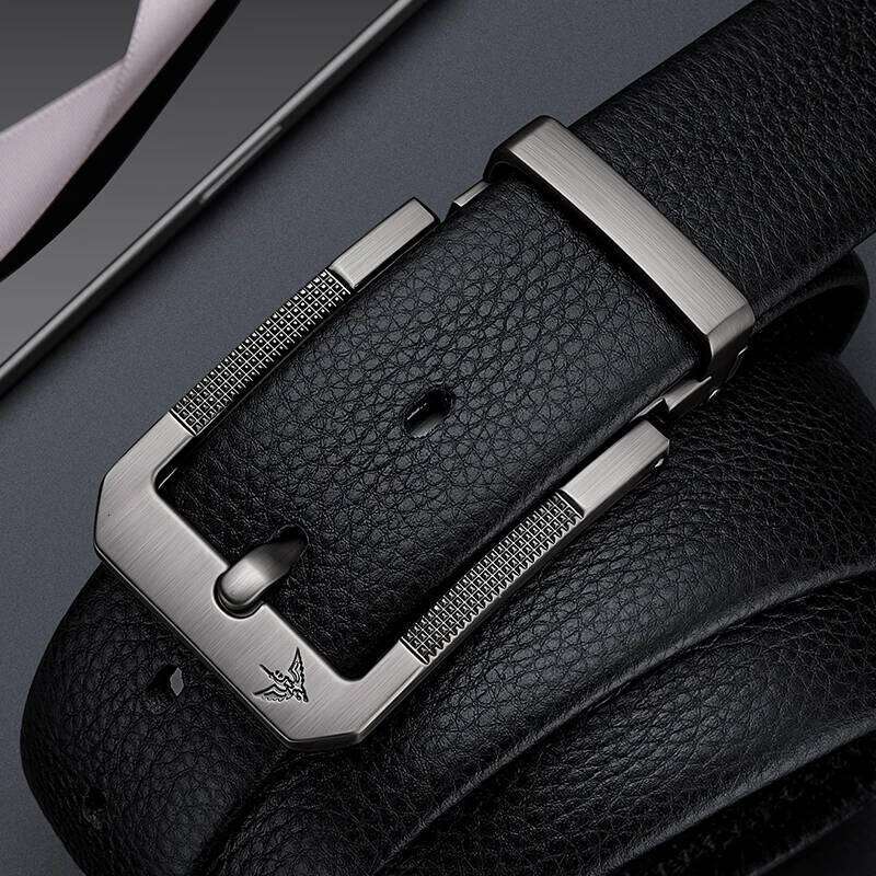 Men's casual pants with leather needle buckle belt, fashionable and personalized formal belt Z260226