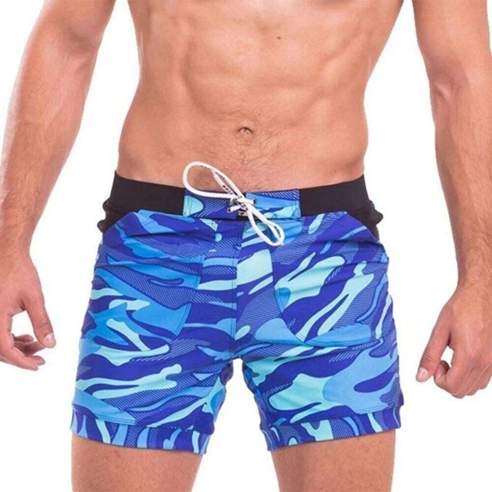 Summer Men's Swimwear Shorts Brand Beachwear Sexy Swim Trunks Men Swimsuit Low Waist Breathable Beach Wear Surf Z260314