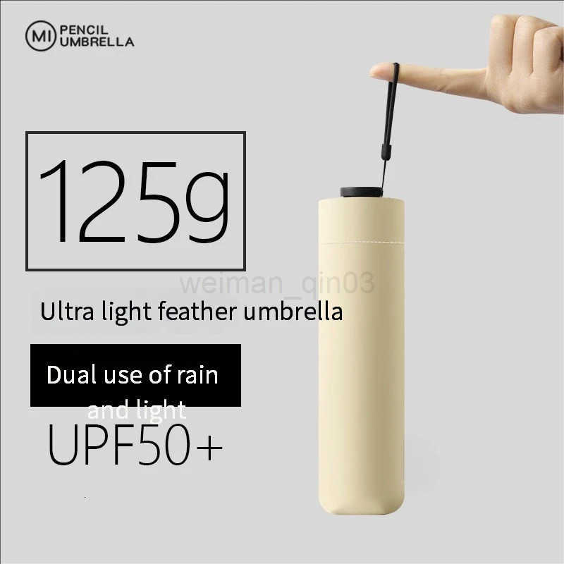 125g Japanese ultra-light portable sun umbrella sun protection and ultraviolet rain dual-purpose 3-fold 6-bone pencil umbrella f H260314