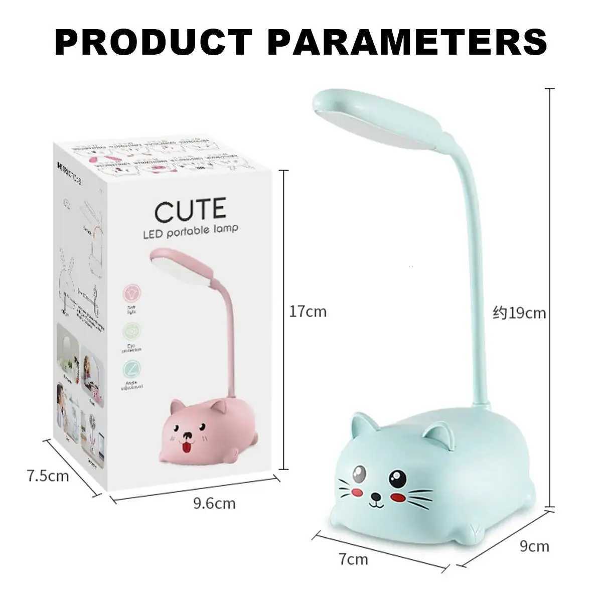 Cat Night Light Reading Children Table Flexible Book Rechargeable Mini Lamp Foldable Led Cute Creative Wireless Bedside Y260314