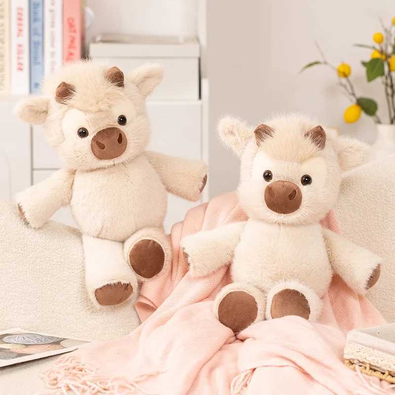 Kawaii Cartoon Highland Cattle Plush Toys Soft Fluffy Hugging Animal Doll Lovely Children Companion Doll Funny Room Decor Y260314