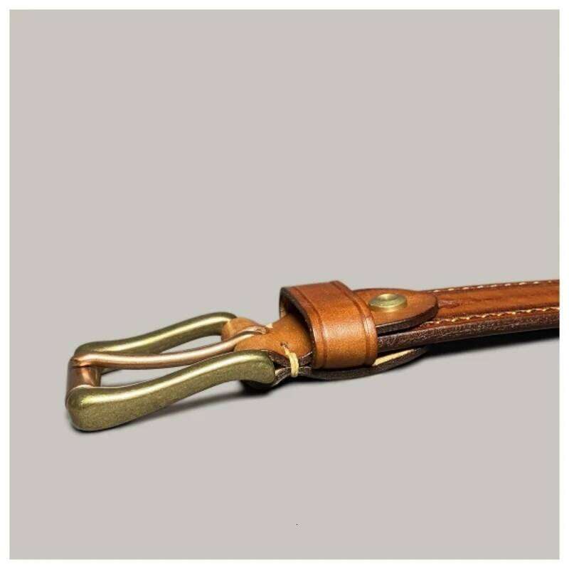 Vintage Luxury Brand Handmade Carved Leather Copper Buckle Man's Cowhide Retro Casual Jeans Army Belt Z260226