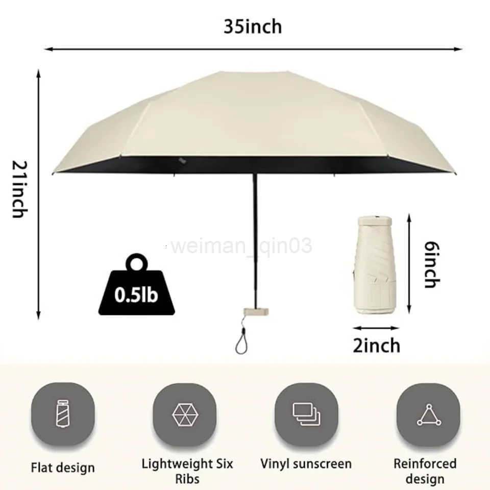UPF 50 Portable Umbrella Mini Compact 5-Fold Sun Rain Umbrella for WomenPocket Umbrella with UV Protection for Travel Walking H260314