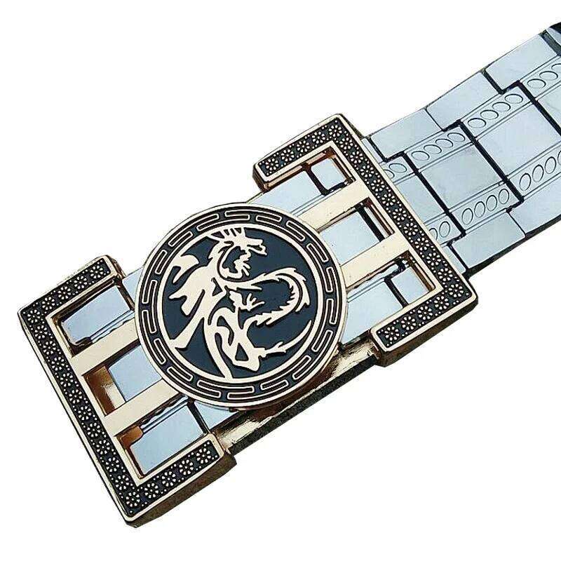 Panther Men's Stainless steel Punk style self-defense metal waistband Z G Cheetah Buckle Special Personalized Belt Z260226