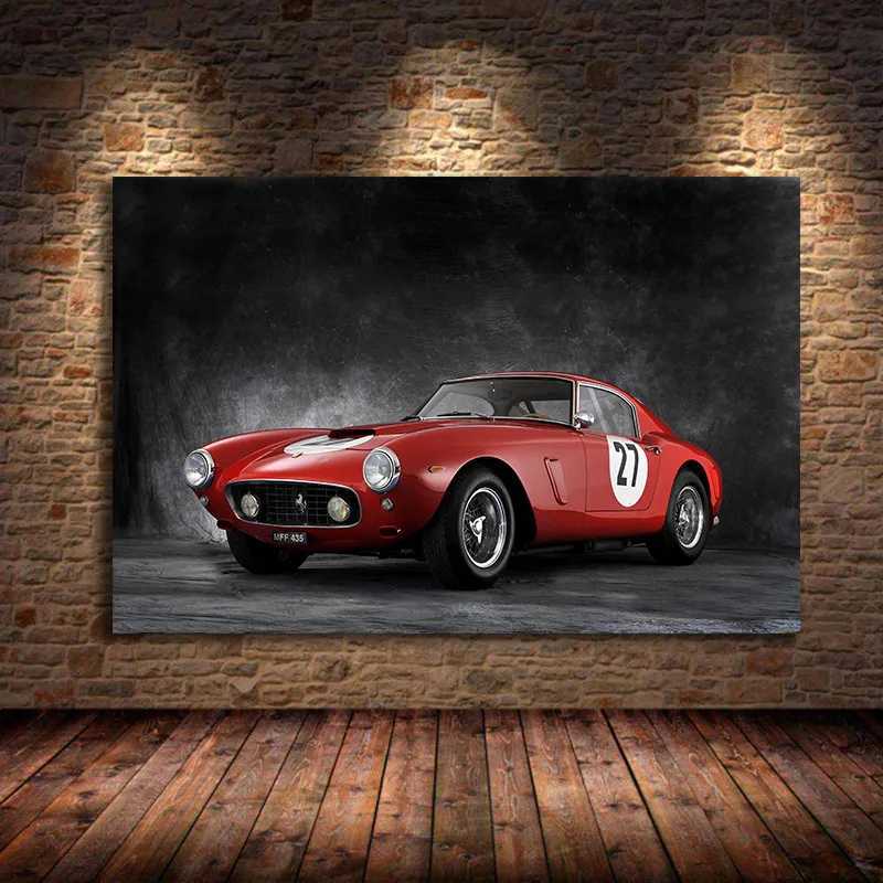 Supercars Posters Ferraris 250 GTO Sport Car Retro Car Picture Print And Poster Wall Art Canvas Painting for Home Decor Unframed D260314