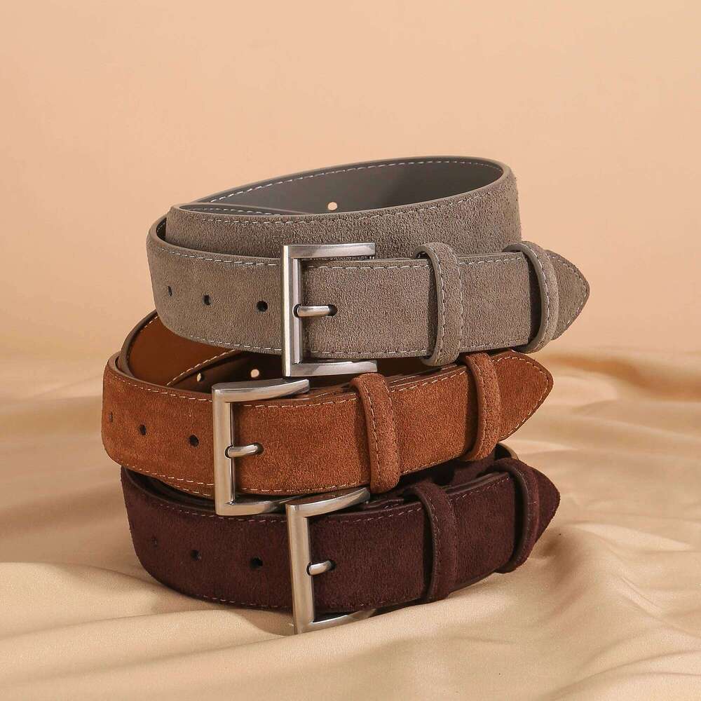 Vintage Suede Leather Belt Women 2025 New Simple Classic Wide Waist Belts for Jeans Z260226