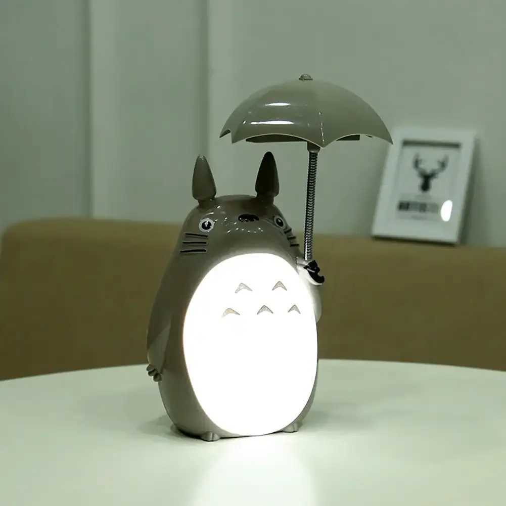 Creative Night Lights LED Cartoon Totoro Shape Lamp USB Rechargeable Reading Table Desk Lamps for Kids Gift Home Decor Novelty Y260314