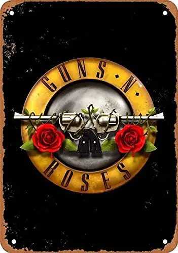 Metal Sign Guns N Roses Retro tin Sign Nostalgic Ornament Metal Poster Garage Art Deco bar Cafe Shop 8x12 Inch tin Poster Ha D260314