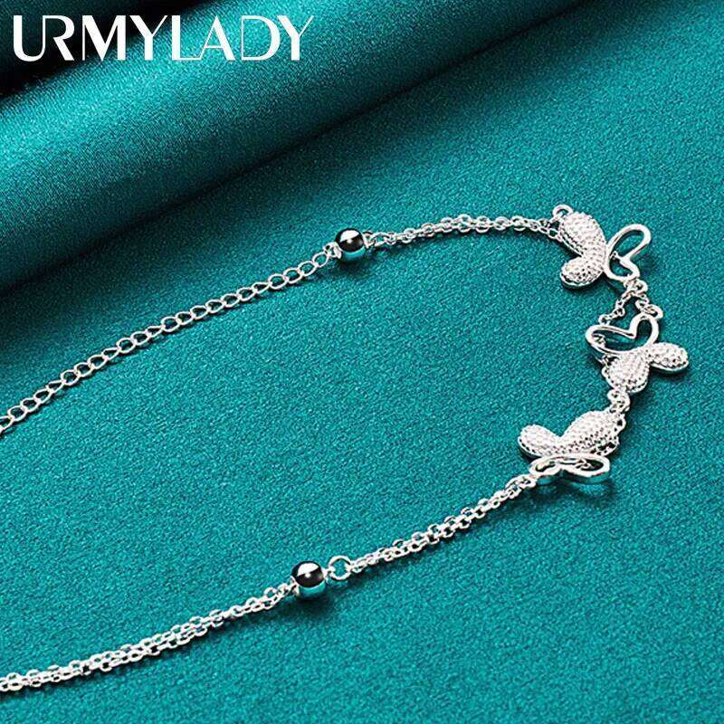 URMYLADY 925 Sterling Silver Butterfly Bracelet For Women Wedding Engagement Fashion Jewelry Z260313