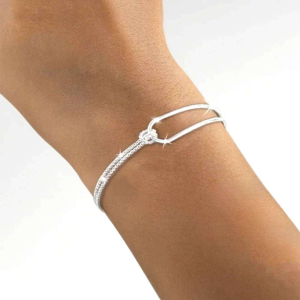 New S925 Silver Plated Bracelet Soft Chain Winding Design Fashion Simple Jewelry Women's Party Wedding Luxury Accessories Gift Z260313