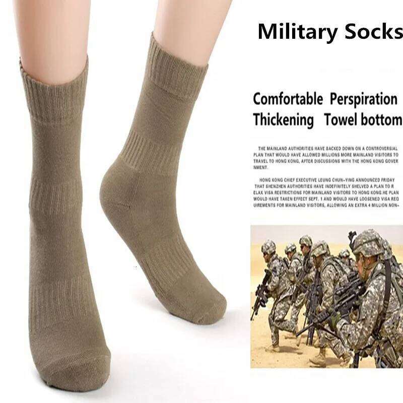 5 Pairs Nordic Sport Military happy Men Trekking Climbing Stockings Men's Compression Sock Cotton Army Long Socks For Man Z260314