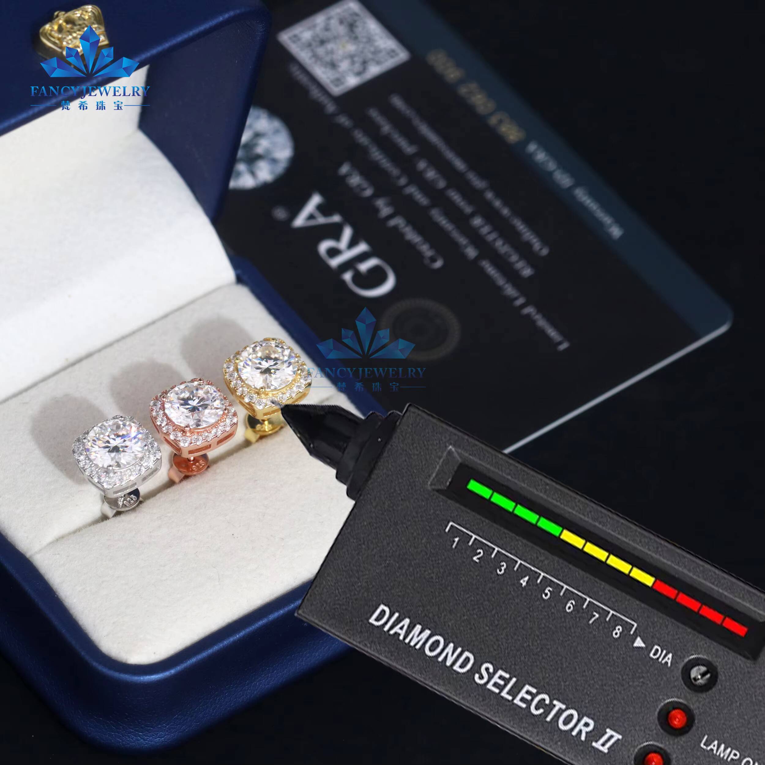 High Quality Hip Hop Jewelry Moissanite S925 Earring Diamond Earrings Vvs Moissanite Stud Earring