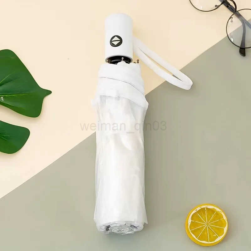 1pc-Transparent Umbrella Folding Automatic Open and Close Umbrella Mori Three-Fold Student Sunny Umbrella H260314