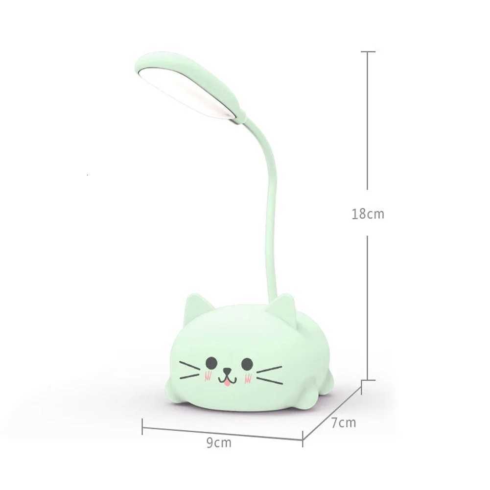Cartoon Cute Pet Animal Bear Pig Cat Dog Usb Recharge Battery Led Table Night Light Child Eye Protection Warm White Desk Lamp Y260314