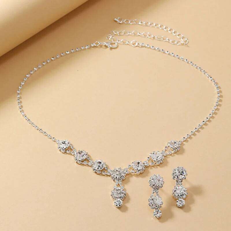 White Pendant Set Women's Dress Accessories Wedding Jewelry Two Sets Necklace Earrings Z260313