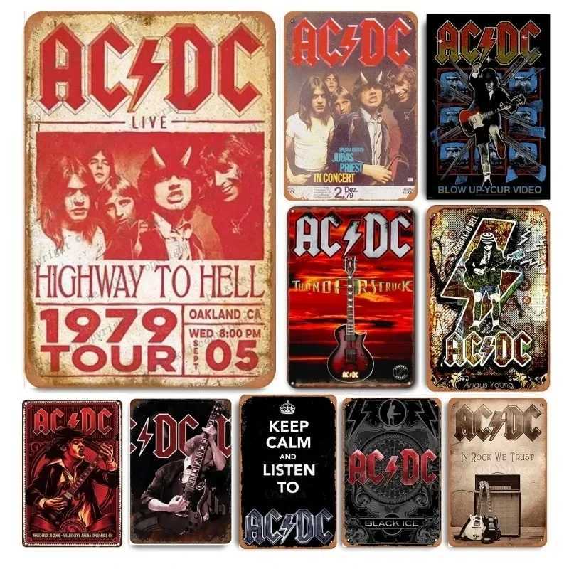 Vintage Heavy Metal Music - Themed Metal Sign Classic Rock Band Design Ideal for Home Restaurant Cafe Bar Wall Decor and Gifts D260314