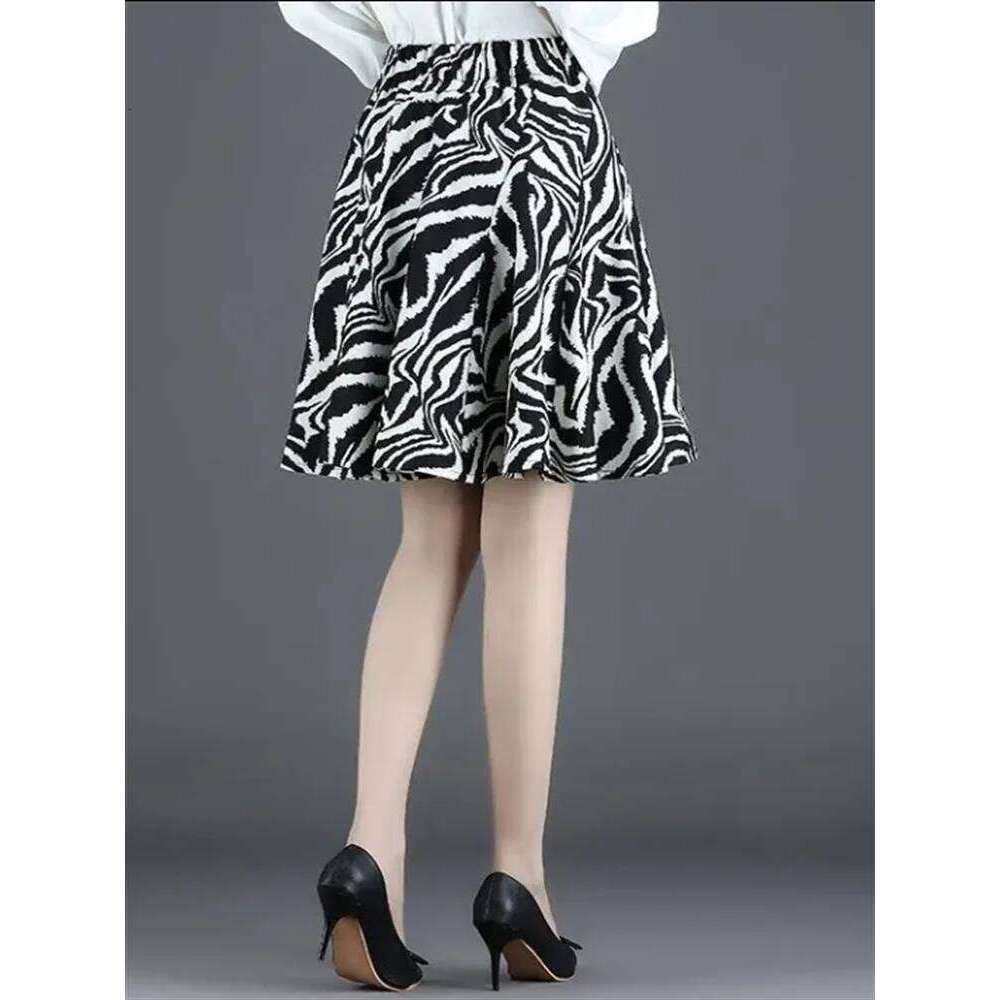 Leopard Print Half Length For Women High Waist Short A-line Pleated Summer Woman Clothes Skirt Z260314