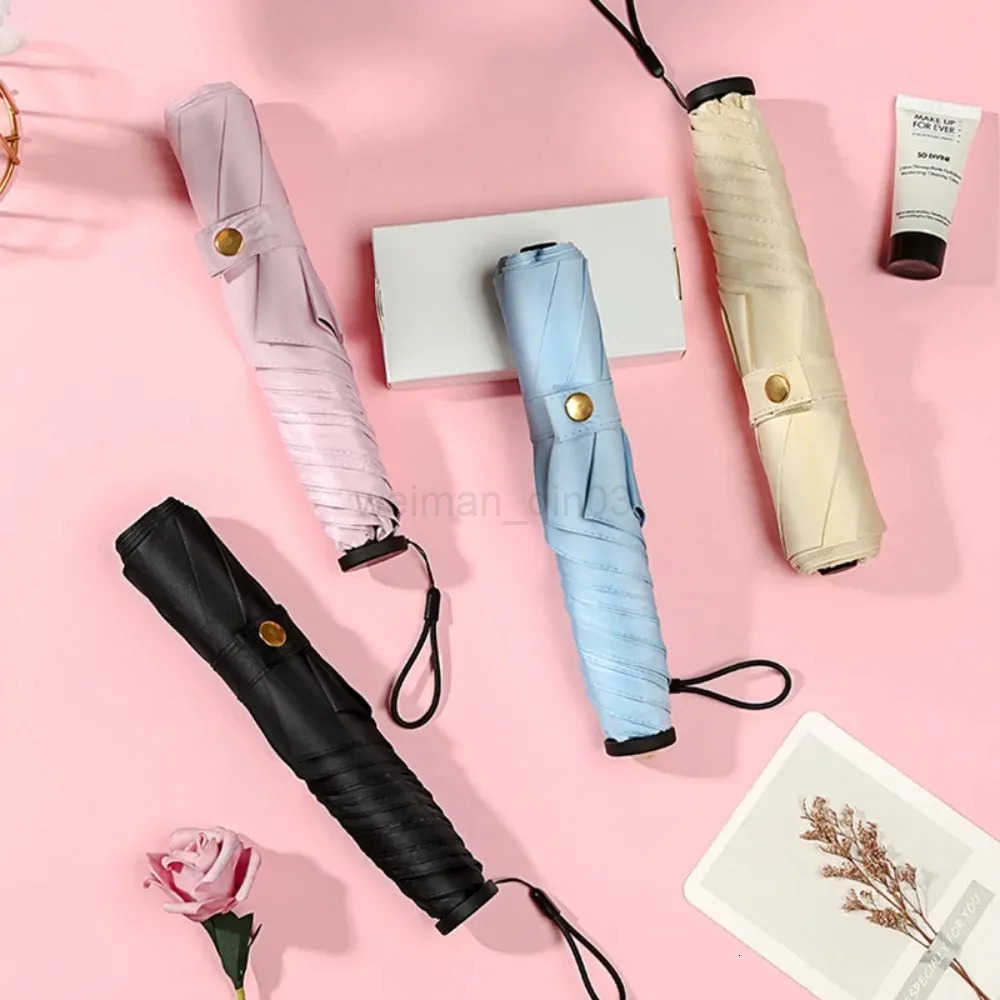 Ultra Light Sun Umbrella Folding Automatic Anti Uv Sunshine Umbrellas Compact Fresh and Elegant High-density Sunscreen Umbrella H260314