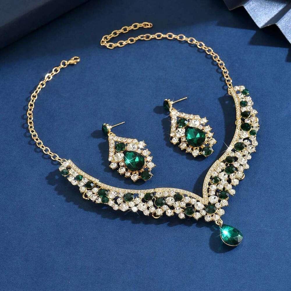Ladies' fashionable design necklace earrings jewelry set suitable for daily wear, wedding parties, holiday gifts Z260313