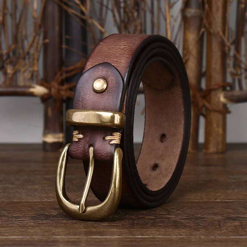 3.3CM Leather Needle Buckle Retro To Do Old Korean Version of All Matching Men's and Women's Denim Belt Lovers Luxury Z260226