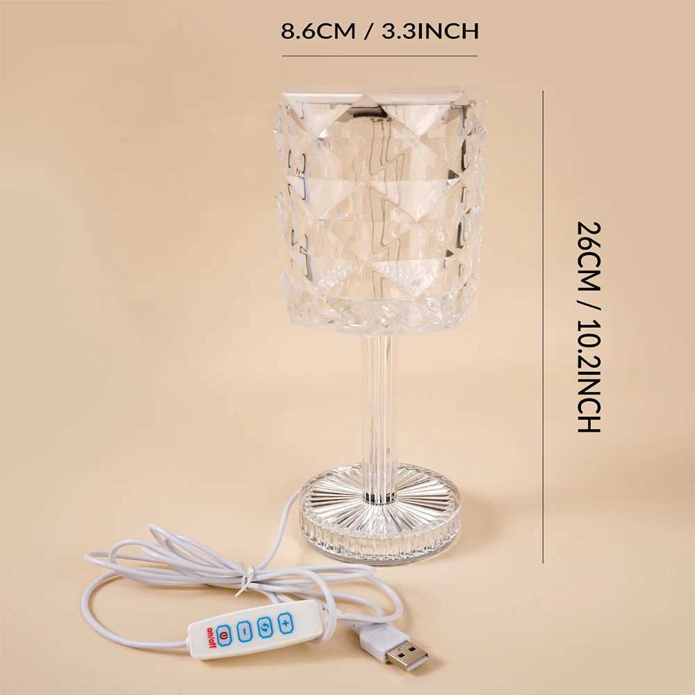 LED Rose Projector Light 3 Colors USB Plug Adjustable Romantic Diamond Atmosphere Bedroom Desktop Decoration Night Light Y260314