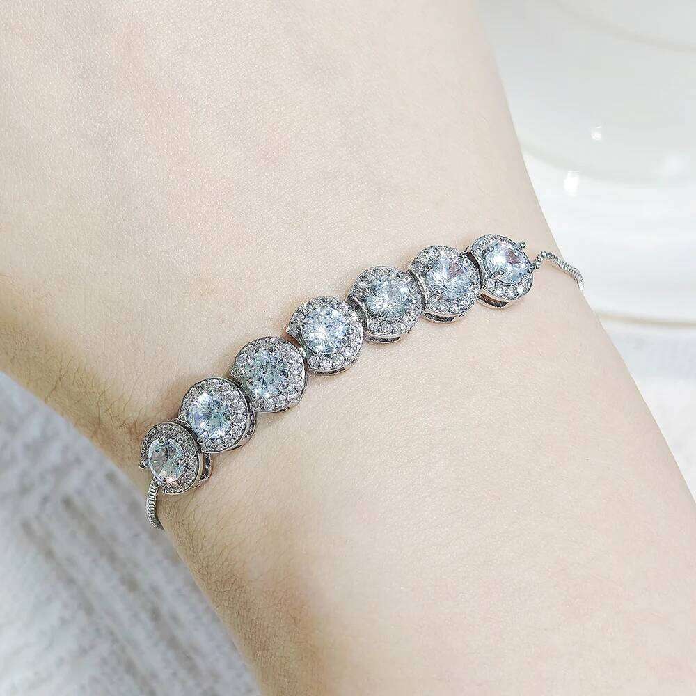 Luxury Green Pink Rose Gold Silver Color CZ Bracelet Bangle for Wedding Women on Hand Gift Jewelry Wholesale Bulk S5243bb Z260313