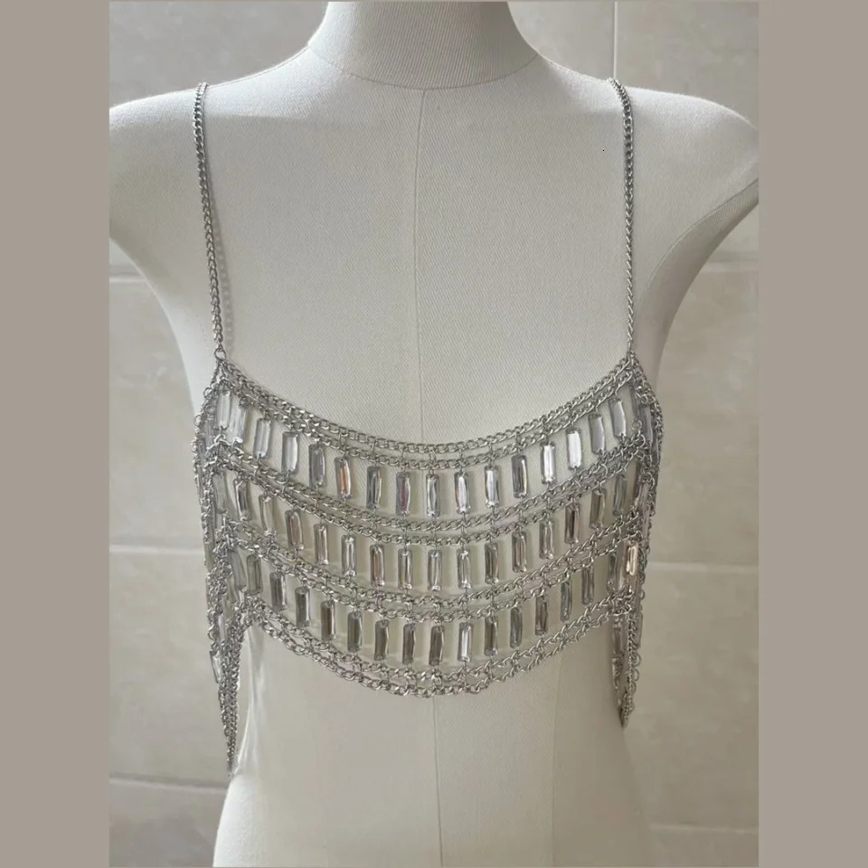 Arrival Acrylic Sequins Handmade Choker Necklace Multilayer Patchwork Girl Body Chain Nightclub Party Layered Top 260310
