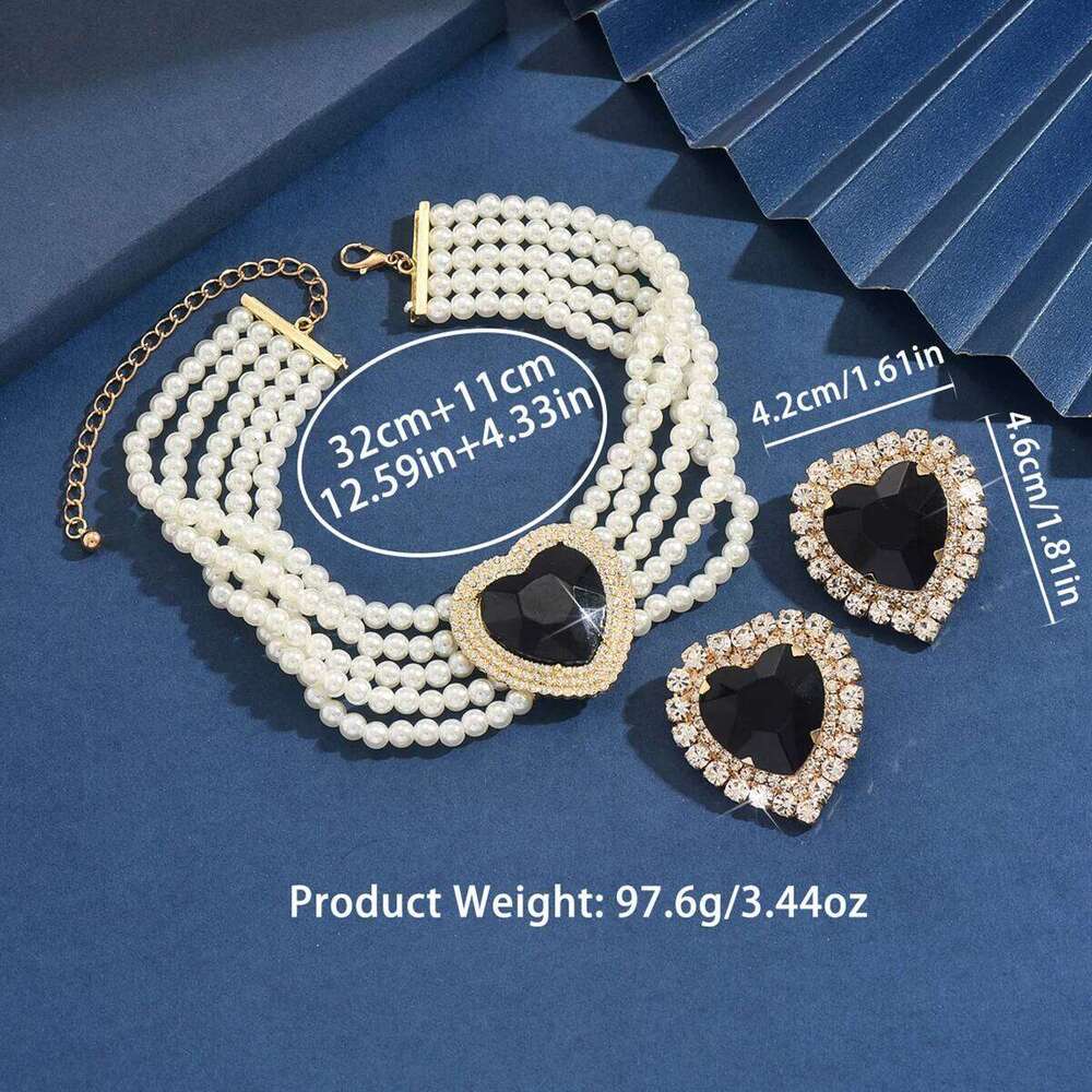 Ladies' Fashion Design Pearl Series Necklace Earrings Jewelry Set Wedding Party Festival Gift Z260313