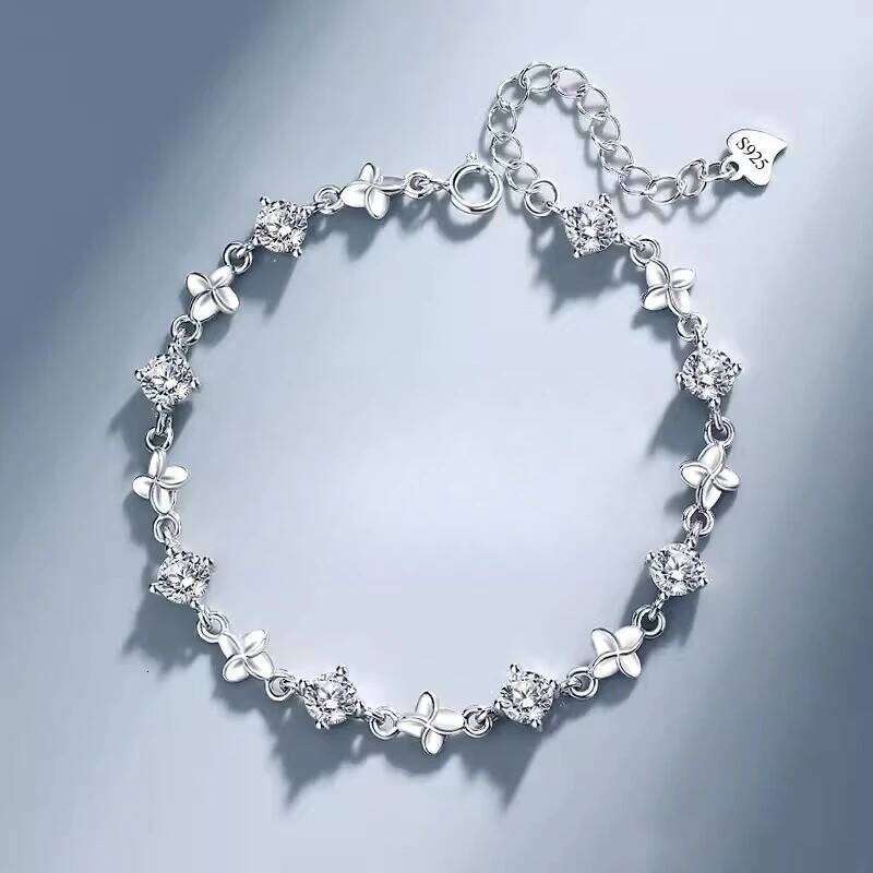 925 Sterling Silver Shiny Leaf Earrings for Women Retro Korean Versatile Zircon Charm Bracelets Original Party Jewelry Z260313