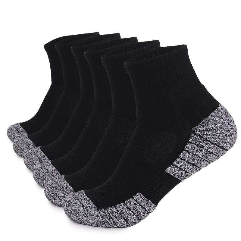 6 pairs Outdoor Thickened towel bottomed hiking Sweat-absorbing short tube sports running socks Men Socks Z260314