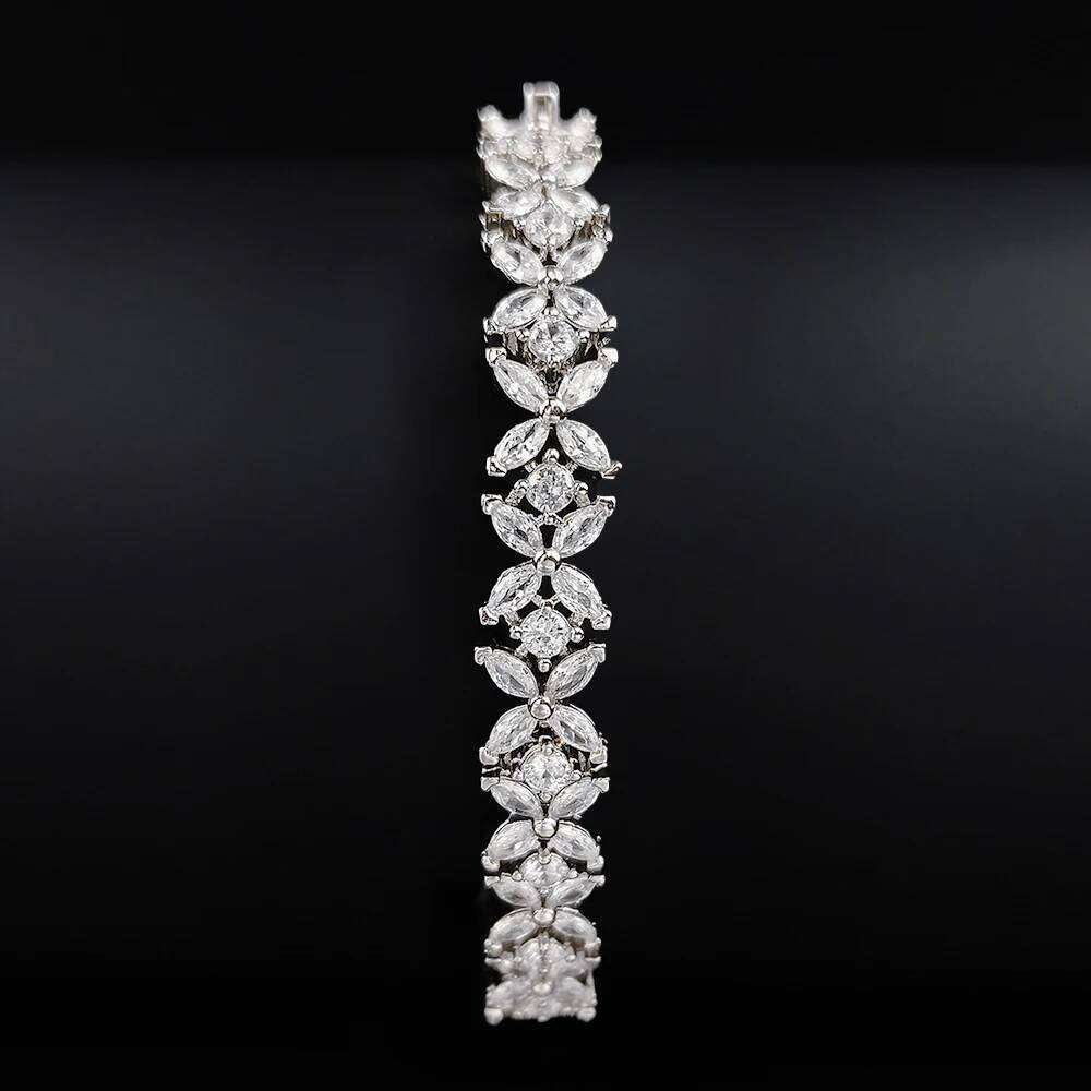 2024 New Fashion Silver Color Leaves Adjustable Bracelet Bangle for Women Anniversary Gift Jewelry Wholesale S6058 Z260313