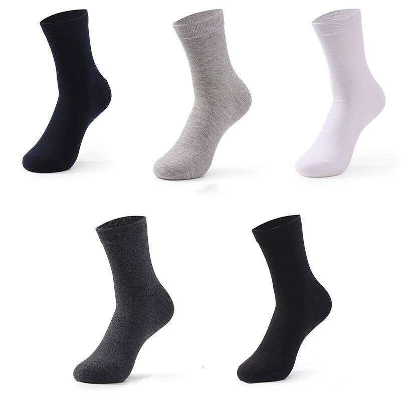 10Pairs/Men's Business Cotton Solid Color Dress Office Men's Spring Autumn Antibacterial Non-slip Comfort Socks Men Z260314