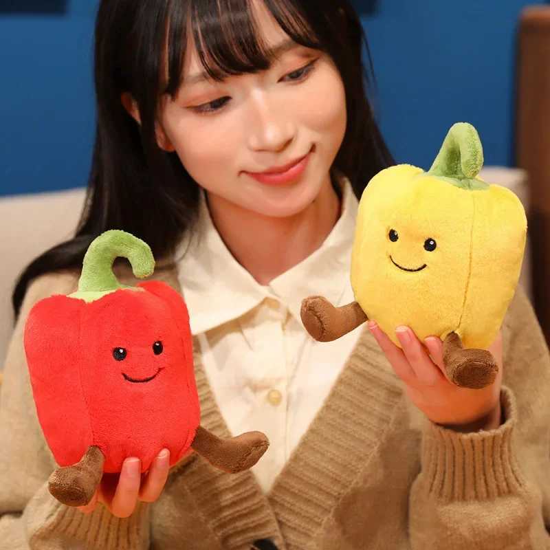 Creative Cartoon Colored Pepper Plush Toy Stuffed Cozy Smile Vegetable Doll Cute Desktop Companion Office Gift Y260314