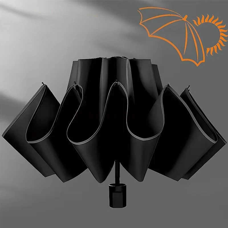 1PC Manual Folding Umbrella Large Double Size UV Protection Sun Rain Resistant Compact Shade Sunny and Rainy Umbrella H260314