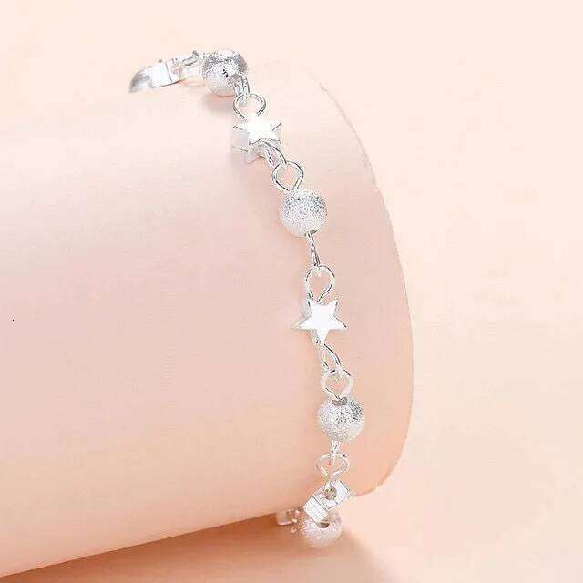 925 Sterling Silver Stars Bead Women Korean Versatile Adjustable Charm Bracelets Girls Sweet Beautiful Jewelry Gifts Z260313