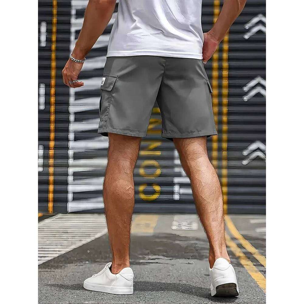 Big Pocket Men's Casual Work Cool Pants with point Loose Fit Clothing Waist Sports Male Outfit Shorts Z260314