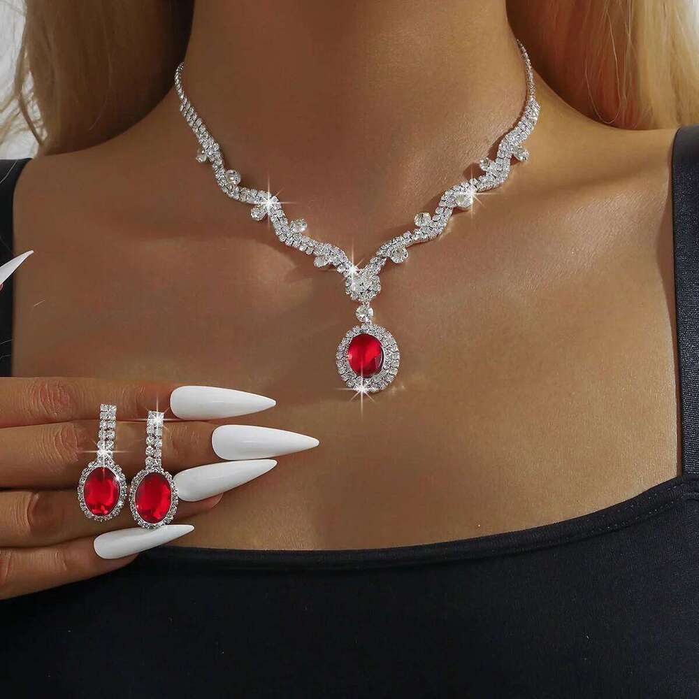 3PC Women's Fashion Geometric Round Necklace Earrings Jewelry Set Wedding Banquet Party Holiday Gifts Z260313
