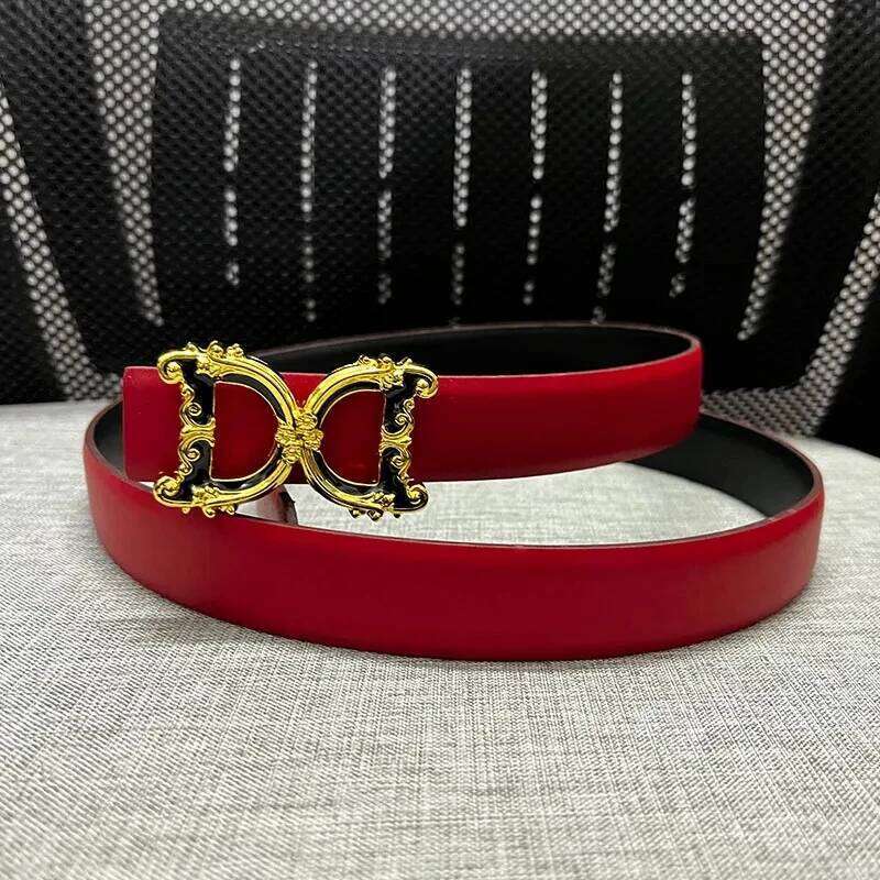 New Width 2.5cm Genuine Leather Women Luxury Brand Design thin Waist lady Reversible Dress Party Belt for women jeans Z260226