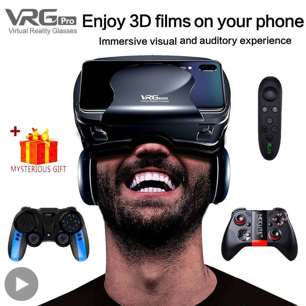 VRG Pro 3D Virtual Reality VR Glasses Headset Viar Goggles Helmet Lenses Smart For Phone Smartphones Viewer Cell Devices 26Y0314