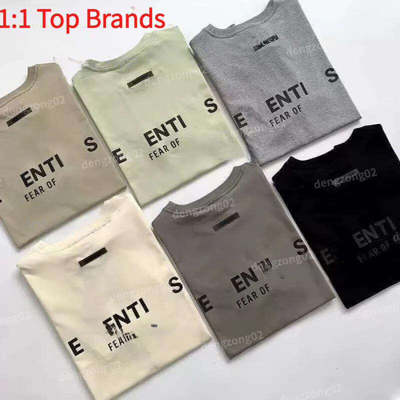 Essential Tshirt Chest Silicone Letter Vintage Oversized Shirt Men Designer Streetwear Women Tops Casual Loose Fog Clothes Pure Cotton Essintals T Shirts 6c5