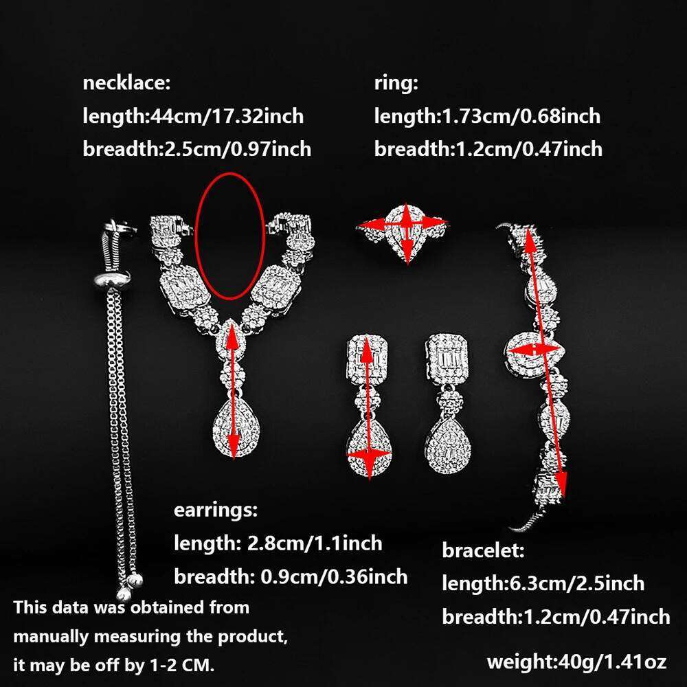 Moonso Luxury Silver Color Pear Set for Women Engagement Wedding Anniversary Gift Jewelry E064-R064-S064-X064 Z260313