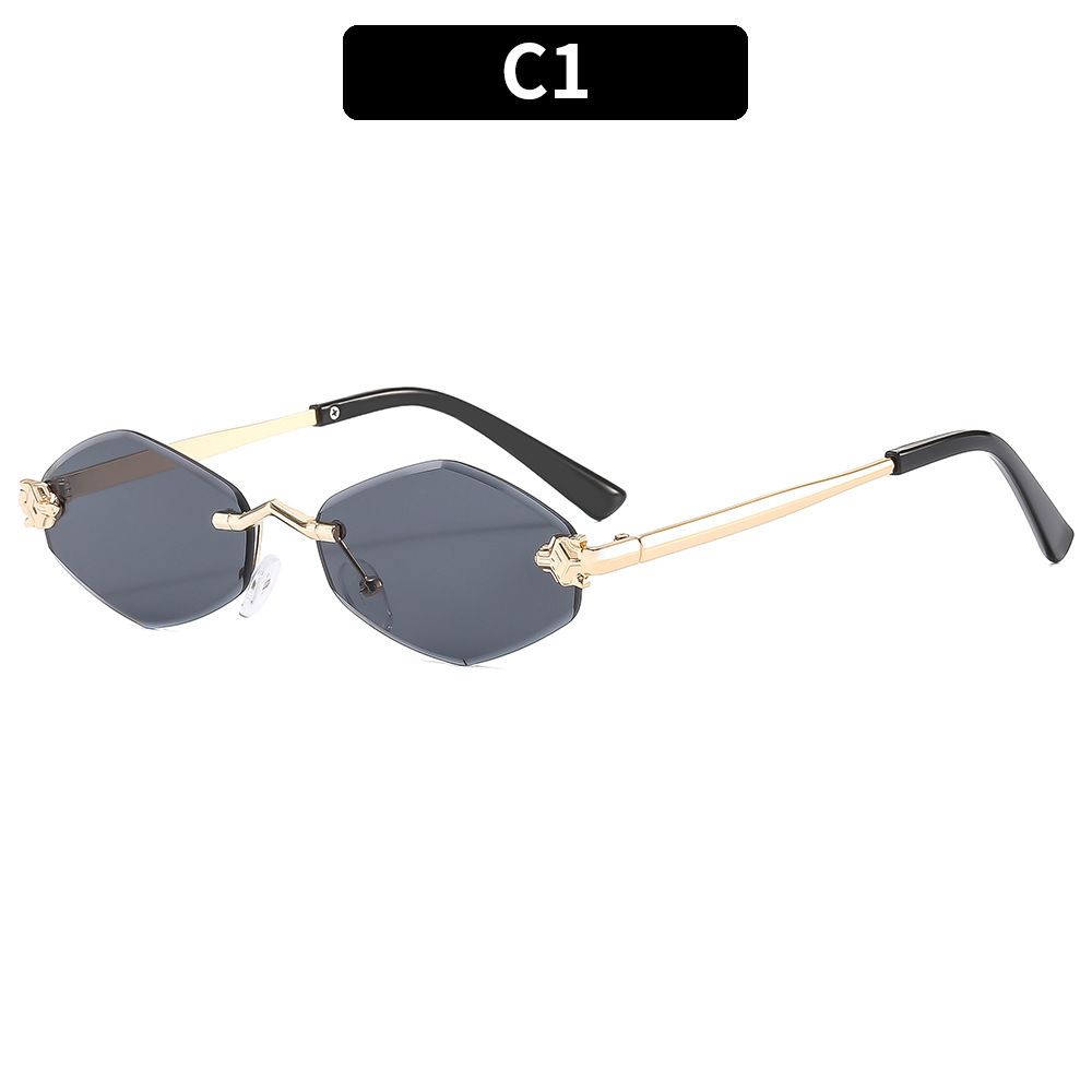 New Y2k Style Frameless Cut-Edge Sunglasses, European And American Fashion Versatile Outdoor Street Photography Sun Protection Glasses