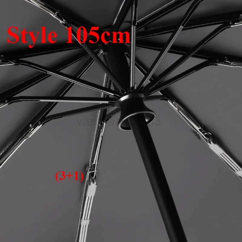 105/125CM Windproof Strong Reinforced Automatic Folding Umbrella for Men Buckle Handle UV Blocking Sun Large Parasol H260314
