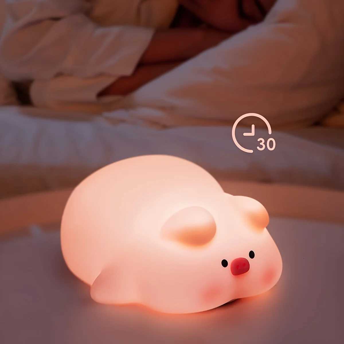 Adorable Piggy Desk LampTouch-Control Dimming Timable Perfect Christmas Stocking Stuffer Holiday Gift Y260314