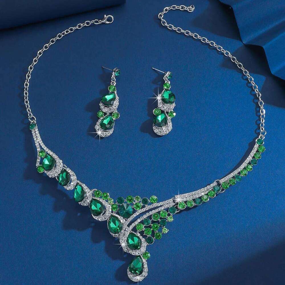 3PC Women's Season Fashion Water Drop Necklace Earrings Jewelry Set Suitable for Wedding Parties and Festival Gifts Z260313