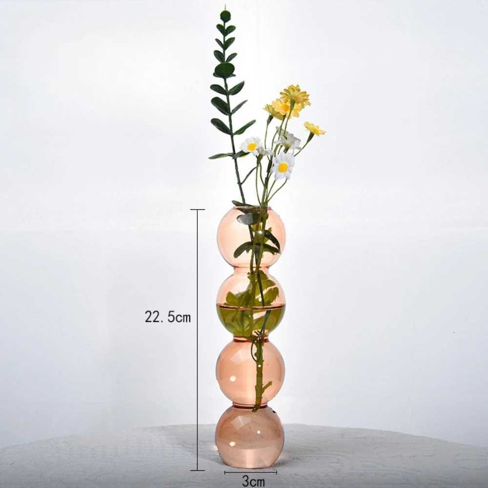 Modern Simple Creative Glass Vase Homestay Flower Utensils Decoration Bubble Vase Flower Arrangement Hydroponic Ball Glass Y260314