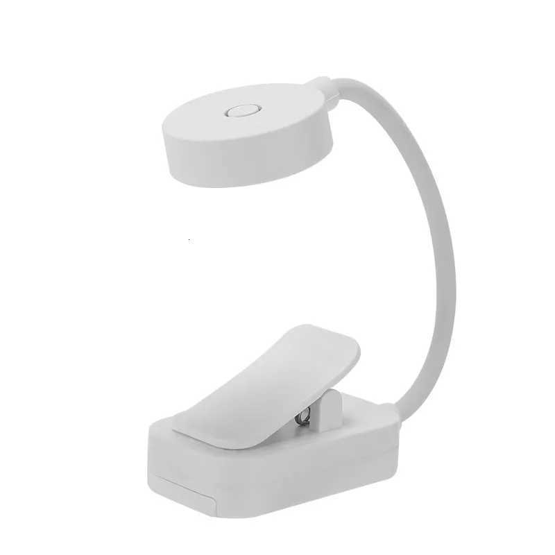 1Pc Portable LED Clip-on Reading Light Three Color Temperatures Long Press to Adjust Brightness White Shell Y260314