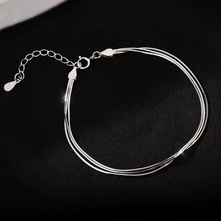 Fashion 925 Sterling Silver for Women Simple Korean Multi Layer Coil Adjustable Bracelets Party Wedding Jewelry Gifts Z260313